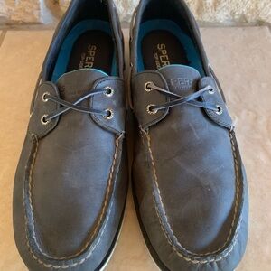 Sperry Men's Slate Gray Leather Boat Shoes
